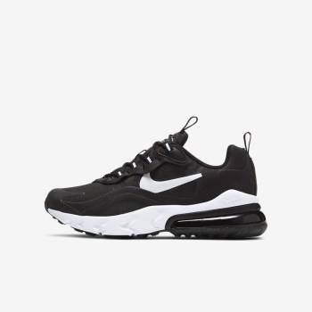 Nike Air Max 270 React - Nagyobb Gyerek Utcai Cipő - Fekete/Fekete/Fehér